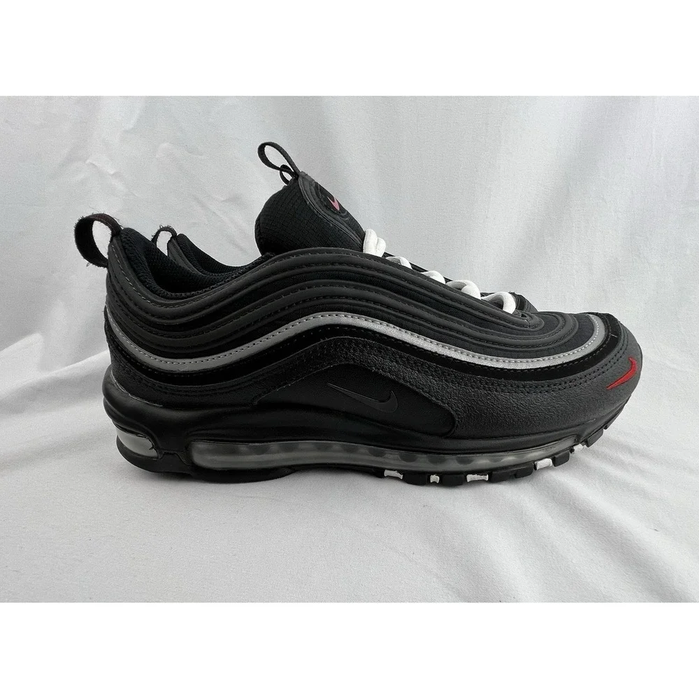 NIKE Air Max 97 Black Sport Red Mens Size 8.5 DH1083-001